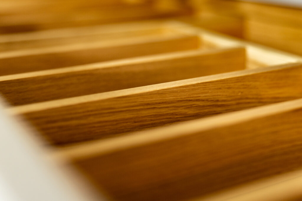 Wooden cutlery drawer